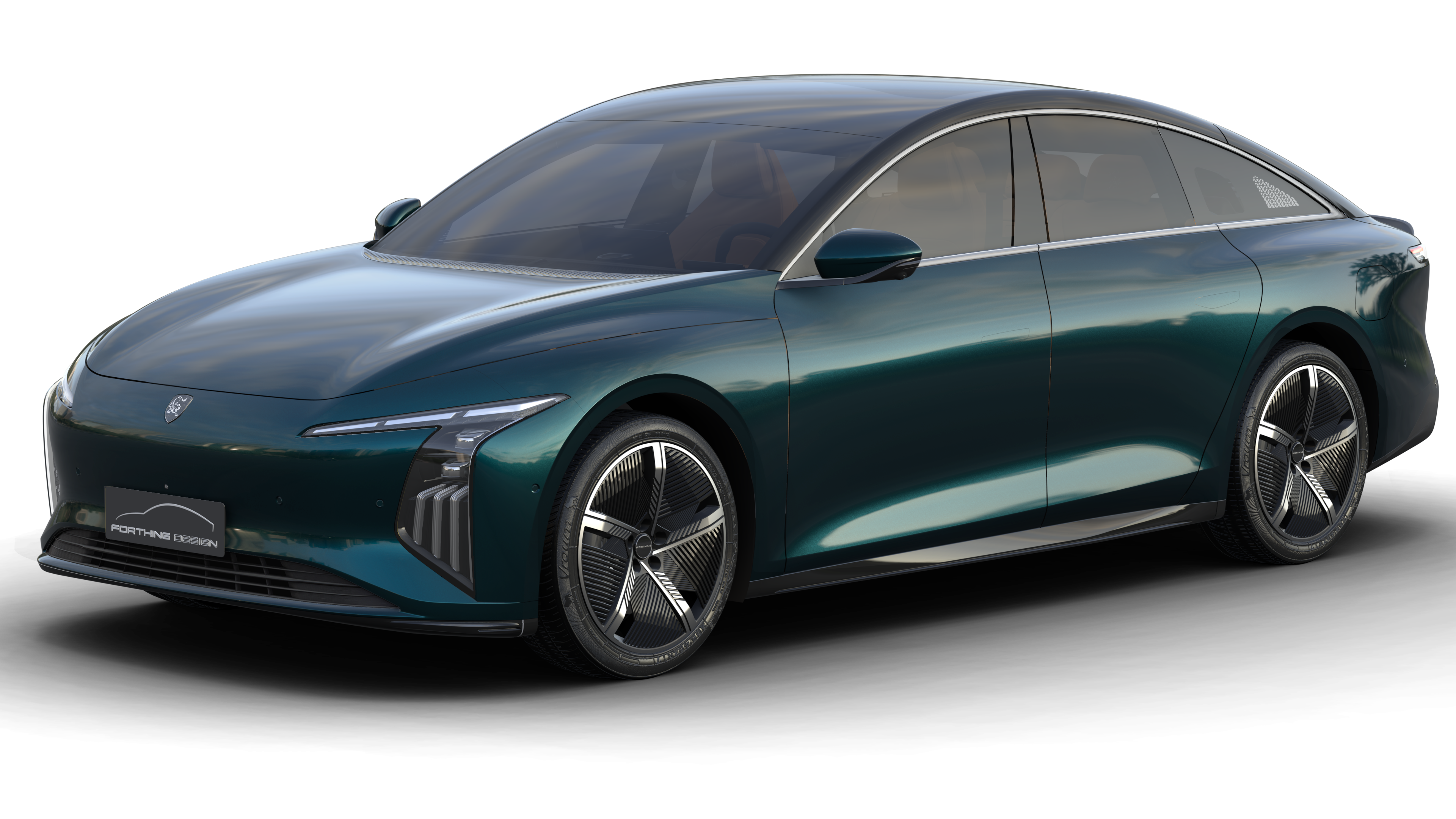 FORTHING S7 - Voiture attrayante avec une calandre fermée et des phares en forme de 7